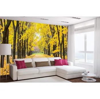 Fototapeta DIMEX | Samolepicí vliesová fototapeta na zeď Podzimní park MA-5-1914 | 375 x 250 cm | žlutá, hnědá + Samolepicí vliesová fototapeta na stěnu DIMEX Podzimní park MA51914 v rozměru 375 x 250 cm
