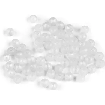 Korálek Plastové korálky perleťový AB frost efekt Ø6 mm Balení: 20 g, Varianta: 1 bílá AB - 8596475371971