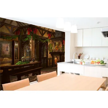 Fototapeta DIMEX | Samolepicí vliesová fototapeta na zeď Adventní období MA-5-0953 | 375 x 250 cm | zelená, červená, hnědá + Samolepicí vliesová fototapeta na stěnu DIMEX Adventní období MA50953 v rozměru 375 x 250 cm