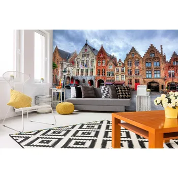 Fototapeta DIMEX | Samolepicí vliesová fototapeta na zeď Středověké ulice MA-5-1008 | 375 x 250 cm | béžová, oranžová, hnědá, šedá + Samolepicí vliesová fototapeta na stěnu DIMEX Středověké ulice MA51008 v rozměru 375 x 250 cm