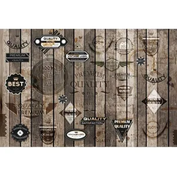 Fototapeta DIMEX | Samolepicí vliesová fototapeta na zeď Starodávné nálepky MA-5-0262 | 375 x 250 cm | bílá, černá, hnědá + Samolepicí vliesová fototapeta na stěnu DIMEX Starodávné nálepky MA50262 v rozměru 375 x 250 cm