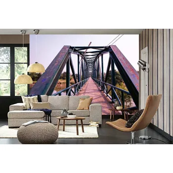 Fototapeta DIMEX | Samolepicí vliesová fototapeta na zeď Železný most MA-5-0647 | 375 x 250 cm | zelená, modrá, měděná + Samolepicí vliesová fototapeta na stěnu DIMEX Železný most MA50647 v rozměru 375 x 250 cm