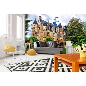 Fototapeta DIMEX | Samolepicí vliesová fototapeta na zeď Zámek Montrésor MA-5-1096 | 375 x 250 cm | zelená, béžová, hnědá, šedá + Samolepicí vliesová fototapeta na stěnu DIMEX Zámek Montrésor MA51096 v rozměru 375 x 250 cm