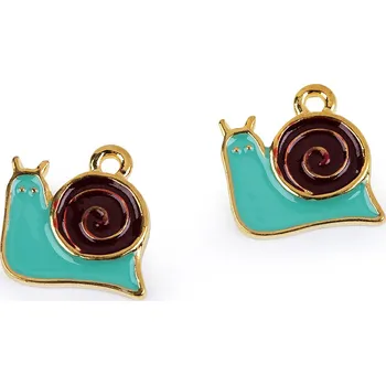 Přívěsek Kovový přívěsek / taháček na zip zvířátko Balení: 2 ks, Varianta: 5 (61637) tyrkys sv. šnek - 8596475291026