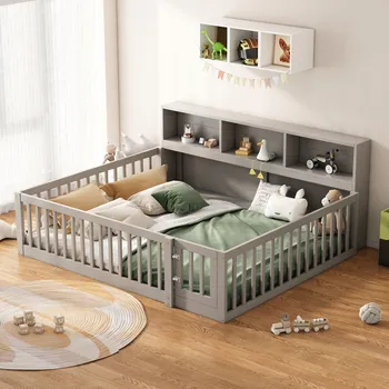 Postel Jednolůžková postel Arhatreya dřevěná 140x200 cm šedá