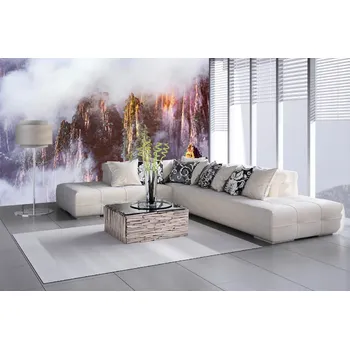 Fototapeta DIMEX | Samolepicí vliesová fototapeta na zeď Barevné vrcholy MA-5-1689 | 375 x 250 cm | bílá, hnědá, šedá + Samolepicí vliesová fototapeta na stěnu DIMEX Barevné vrcholy MA51689 v rozměru 375 x 250 cm