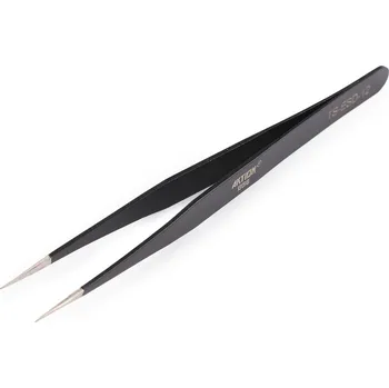 Kosmetická pinzeta Kovová pinzeta s tenkou špičkou rovná, zahnutá, 13,5 cm Balení: 1 ks, Varianta: 1 černá rovná - 8596475566827