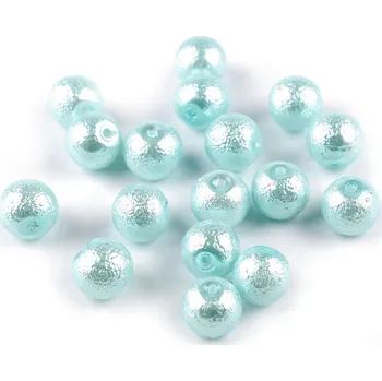Korálek Skleněné voskové perly vroubkované Ø10 mm Balení: 20 g, Varianta: 49 tyrkysová - 8596475493178