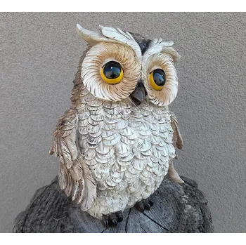 Zahradní dekorace Prodex Import Sova hnědá zahradní figura 27 x 19 cm