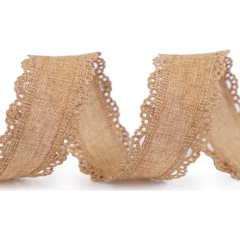 Bytový textil Stuha imitace juty šíře 35 mm s výsekem Balení: 18 m, Varianta: 4 hnědá přírodní - 8596475140713