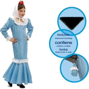 Karnevalový kostým Dětský kostým Madridská dívka modrá