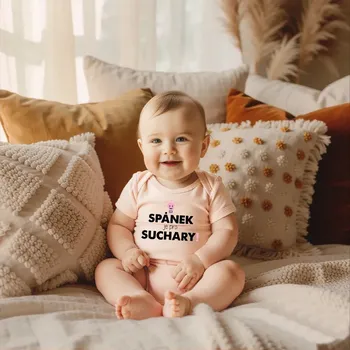 Body SPÁNEK JE PRO SUCHARY - RŮŽOVÁ Barva: Růžová, Velikost: 62-68 (3-6 měsíců)