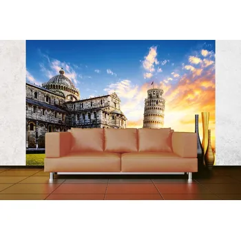 Fototapeta DIMEX | Samolepicí vliesová fototapeta na zeď Piazza dei Miracoli, Itálie MA-5-1017 | 375 x 250 cm | zelená, modrá, bílá, béžová + Samolepicí vliesová fototapeta na stěnu DIMEX Piazza dei Miracoli, Itálie MA51017 v rozměru 375 x 250 cm