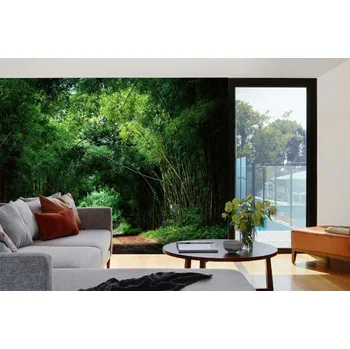 Fototapeta DIMEX | Samolepicí vliesová fototapeta na zeď Bambusová silnice MA-5-1598 | 375 x 250 cm | zelená, hnědá + Samolepicí vliesová fototapeta na stěnu DIMEX Bambusová silnice MA51598 v rozměru 375 x 250 cm