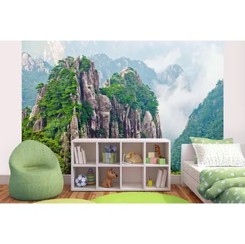 Fototapeta DIMEX | Samolepicí vliesová fototapeta na zeď Žluté hory MA-5-1638 | 375 x 250 cm | zelená, hnědá, šedá + Samolepicí vliesová fototapeta na stěnu DIMEX Žluté hory MA51638 v rozměru 375 x 250 cm