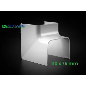 okap PVC vnitřní 90° roh (kout) Artiplastic 12 1205AI pro žlab 110×75 mm
