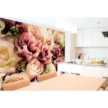 Fototapeta DIMEX | Samolepicí vliesová fototapeta na zeď Starorůžové květiny MA-5-1286 | 375 x 250 cm | bílá, krémová, růžová + Samolepicí vliesová fototapeta na stěnu DIMEX Starorůžové květiny MA51286 v rozměru 375 x 250 cm