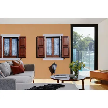 Fototapeta DIMEX | Samolepicí vliesová fototapeta na zeď Okna s okenicemi MA-5-0825 | 375 x 250 cm | bílá, černá, hnědá + Samolepicí vliesová fototapeta na stěnu DIMEX Okna s okenicemi MA50825 v rozměru 375 x 250 cm