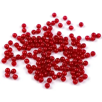 Šperk Plastové voskové korálky / perly Glance Ø4 mm Balení: 10 g, Varianta: F40 červená jahoda - 8596475433020