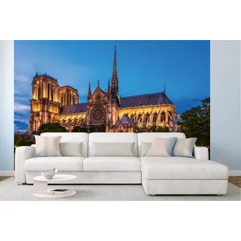 Fototapeta DIMEX | Samolepicí vliesová fototapeta na zeď Notre-Dame MA-5-1036 | 375 x 250 cm | zelená, modrá, hnědá + Samolepicí vliesová fototapeta na stěnu DIMEX Notre-Dame MA51036 v rozměru 375 x 250 cm