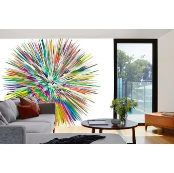 Fototapeta DIMEX | Samolepicí vliesová fototapeta na zeď Abstraktní stříkání barvy MA-5-2048 | 375 x 250 cm | zelená, modrá, bílá, žlutá + Samolepicí vliesová fototapeta na stěnu DIMEX Abstraktní stříkání barvy MA52048 v rozměru 375 x 250 cm