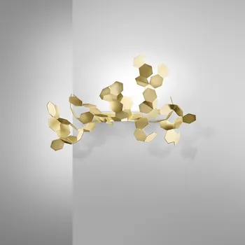 Nástěnné svítidlo Zava Andromeda, mosazné nástěnné designové svítidlo, 1xE27, šířka 50cm