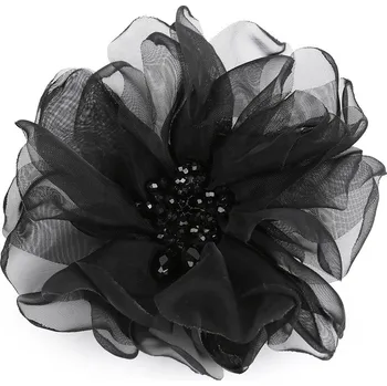 Brož Brož květ s broušenými korálky Ø10 cm v krabičce Balení: 1 ks, Varianta: 7 černá - 8596475477529