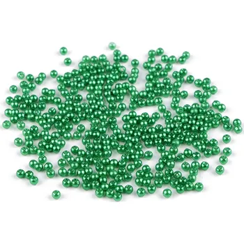 Korálek Plastové voskové korálky / perly Glance Ø3 mm Balení: 10 g, Varianta: 46 zelená - 8596475598873