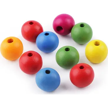 Korálek Dřevěné korálky Ø20 mm Balení: 10 ks, Varianta: mix - 8596475248631