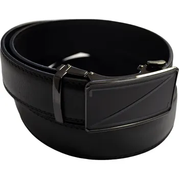 Spona na kravatu Pánský kožený opasek vzor N073 - černý - černá/130 cm