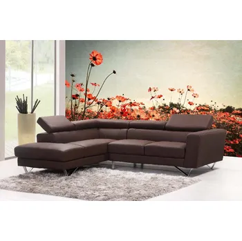 Fototapeta DIMEX | Samolepicí vliesová fototapeta na zeď Retro květiny MA-5-1309 | 375 x 250 cm | červená, šedá + Samolepicí vliesová fototapeta na stěnu DIMEX Retro květiny MA51309 v rozměru 375 x 250 cm