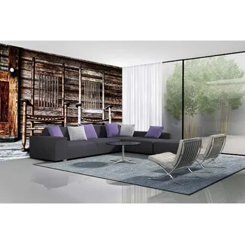 Fototapeta DIMEX | Samolepicí vliesová fototapeta na zeď Přední veranda MA-5-0824 | 375 x 250 cm | bílá, hnědá, šedá + Samolepicí vliesová fototapeta na stěnu DIMEX Přední veranda MA50824 v rozměru 375 x 250 cm