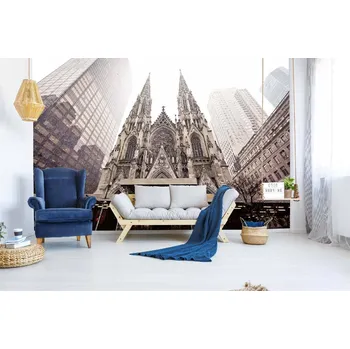 Fototapeta DIMEX | Samolepicí vliesová fototapeta na zeď Katedrála sv. Patrika MA-5-1027 | 375 x 250 cm | bílá, šedá + Samolepicí vliesová fototapeta na stěnu DIMEX Katedrála sv. Patrika MA51027 v rozměru 375 x 250 cm