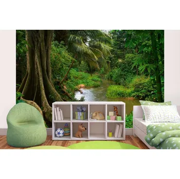 Fototapeta DIMEX | Samolepicí vliesová fototapeta na zeď Asijská džungle MA-5-1606 | 375 x 250 cm | zelená, hnědá + Samolepicí vliesová fototapeta na stěnu DIMEX Asijská džungle MA51606 v rozměru 375 x 250 cm