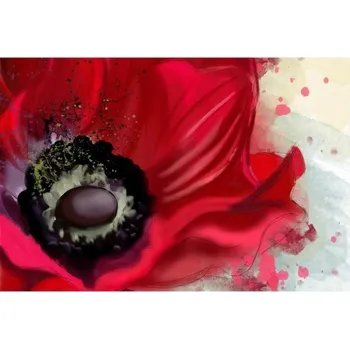 Fototapeta DIMEX | Samolepicí vliesová fototapeta na zeď Mák MA-5-0150 | 375 x 250 cm | červená, bílá, černá + Samolepicí vliesová fototapeta na stěnu DIMEX Mák MA50150 v rozměru 375 x 250 cm