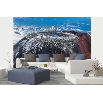 Fototapeta DIMEX | Samolepicí vliesová fototapeta na zeď Kráter sopky MA-5-1649 | 375 x 250 cm | modrá, bílá, černá + Samolepicí vliesová fototapeta na stěnu DIMEX Kráter sopky MA51649 v rozměru 375 x 250 cm