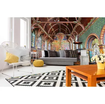 Fototapeta DIMEX | Samolepicí vliesová fototapeta na zeď Interiér baziliky MA-5-0942 | 375 x 250 cm | zelená, vícebarevná, hnědá + Samolepicí vliesová fototapeta na stěnu DIMEX Interiér baziliky MA50942 v rozměru 375 x 250 cm