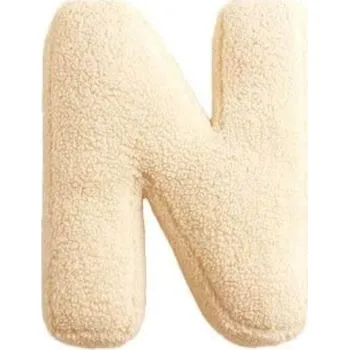 Dekorace do dětského pokoje MEALINI Plyšové písmeno Krémové N