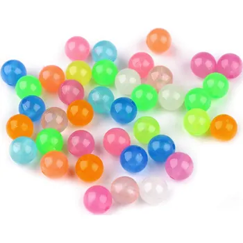 Korálek Plastové korálky svítící ve tmě Ø10 mm Balení: 20 g, Varianta: mix - 8596475204286
