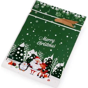 Vánoční dekorace Sáček s atlasovou stuhou vánoční 23x33 cm Balení: 5 ks, Varianta: 4 zelená - 8596475505345