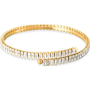 Náramek Náramek Spiral s hranatými zirkony zlatý