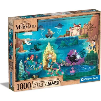 Puzzle Disney Mapa Malá mořská víla 1000 dílků