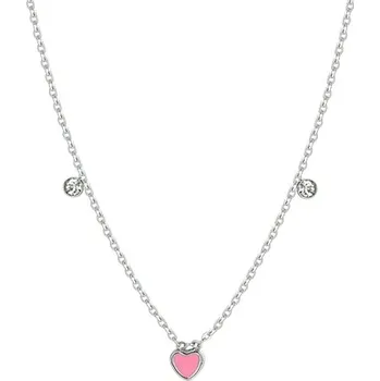 Šperk Dívčí náhrdelník Luca Barra z chirurgické oceli se srdíčky 38+3 cm JC146
