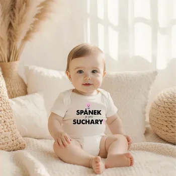 Kojenecký body Body SPÁNEK JE PRO SUCHARY - RŮŽOVÁ Barva: Bílá, Velikost: 62 (0-3 měsíců)