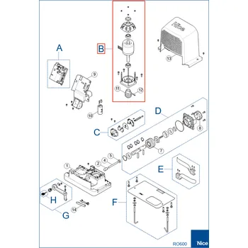 NICE SPAMG602D00A kompletný elektromotor s pastorkom pre ROBO600nové