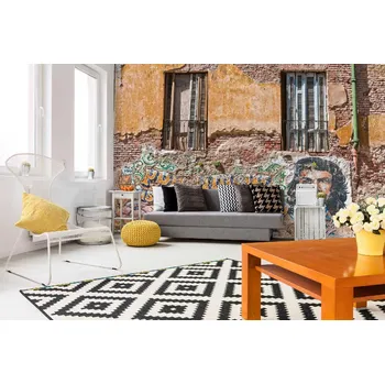 Fototapeta DIMEX | Samolepicí vliesová fototapeta na zeď Che Guevara graffiti MA-5-0796 | 375 x 250 cm | žlutá, oranžová, hnědá + Samolepicí vliesová fototapeta na stěnu DIMEX Che Guevara graffiti MA50796 v rozměru 375 x 250 cm