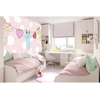 Fototapeta DIMEX | Samolepicí vliesová fototapeta na zeď Narození holčičky MA-5-1469 | 375 x 250 cm | zelená, hnědá, růžová + Samolepicí vliesová fototapeta na stěnu DIMEX Narození holčičky MA51469 v rozměru 375 x 250 cm