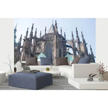 Fototapeta DIMEX | Samolepicí vliesová fototapeta na zeď Katedrála sv. Víta V. MA-5-1147 | 375 x 250 cm | modrá, hnědá, šedá + Samolepicí vliesová fototapeta na stěnu DIMEX Katedrála sv. Víta V. MA51147 v rozměru 375 x 250 cm