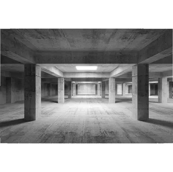 Fototapeta DIMEX | Samolepicí vliesová fototapeta na zeď 3D průmyslová hala MA-5-0035 | 375 x 250 cm | šedá + Samolepicí vliesová fototapeta na stěnu DIMEX 3D průmyslová hala MA50035 v rozměru 375 x 250 cm