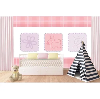 Fototapeta DIMEX | Samolepicí vliesová fototapeta na zeď Dětská karta MA-5-1468 | 375 x 250 cm | bílá, fialová, růžová + Samolepicí vliesová fototapeta na stěnu DIMEX Dětská karta MA51468 v rozměru 375 x 250 cm